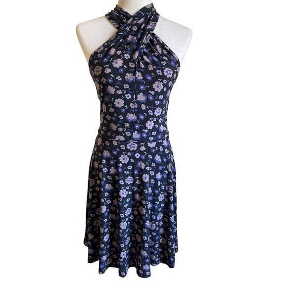 Free People Black Floral Sleeveless A-Line Dress Size Small Light Soft Polyester - Picture 1 of 9